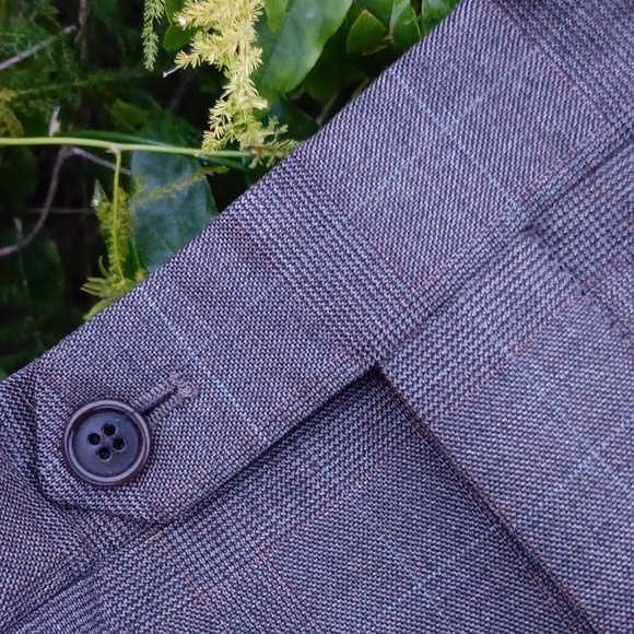 BROOKS BROTHER'S MEN'S WINDOW PANE PURE ITALIAN WOOL PLEATED TROUSERS (ITALY) - Picture 15 of 17